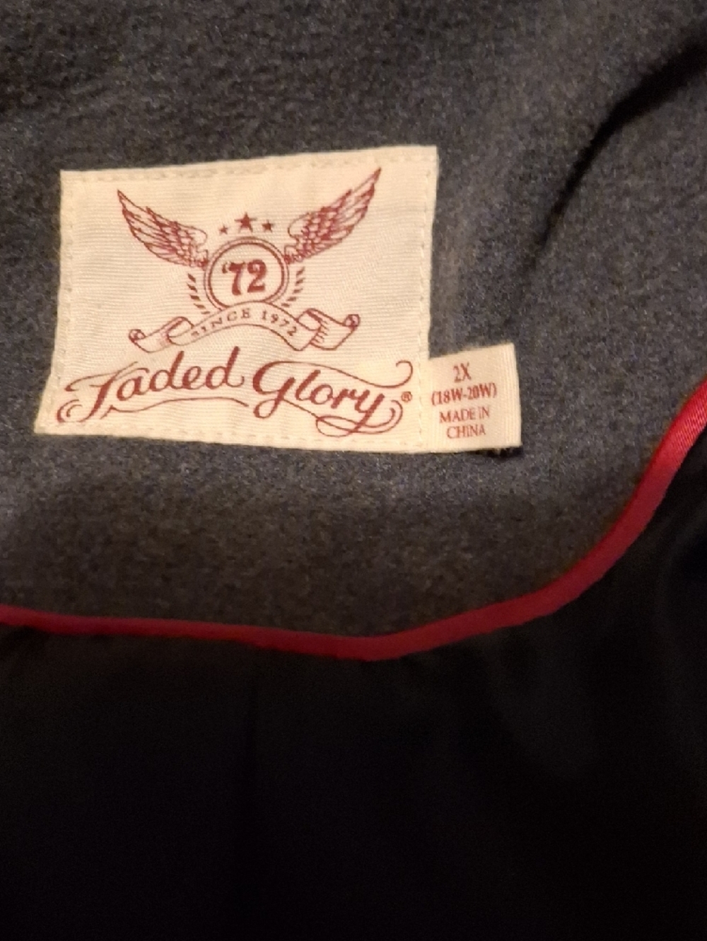Faded Glory Men's Double-Breasted Charcoal Gray Pea Coat - Picture 3 of 3